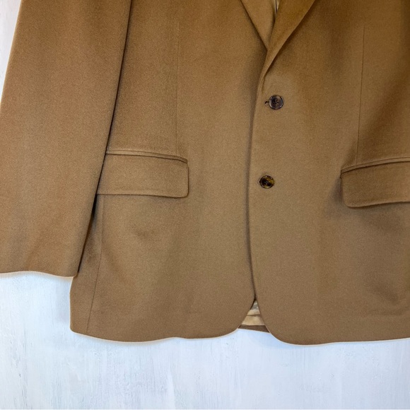Bill Blass 100%  Cashmere Mens Size 42R blazer sport Coat suit jacket Tan - Picture 3 of 13